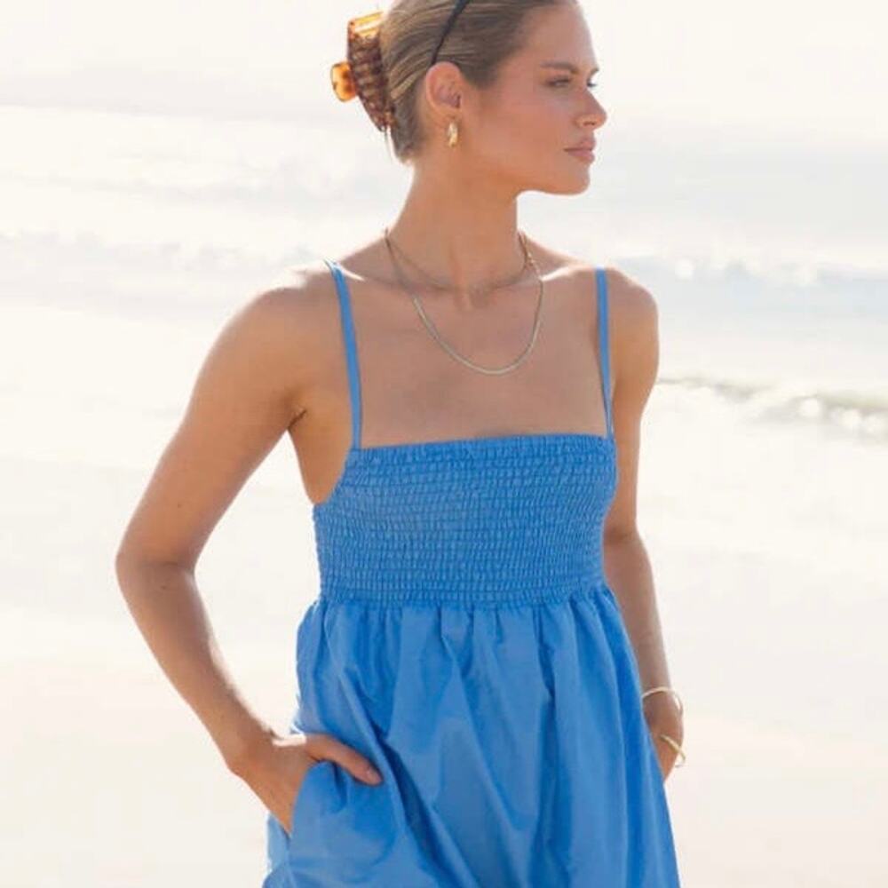 Araminta James Laila Midi Dress Cornflower Blue Size Medium